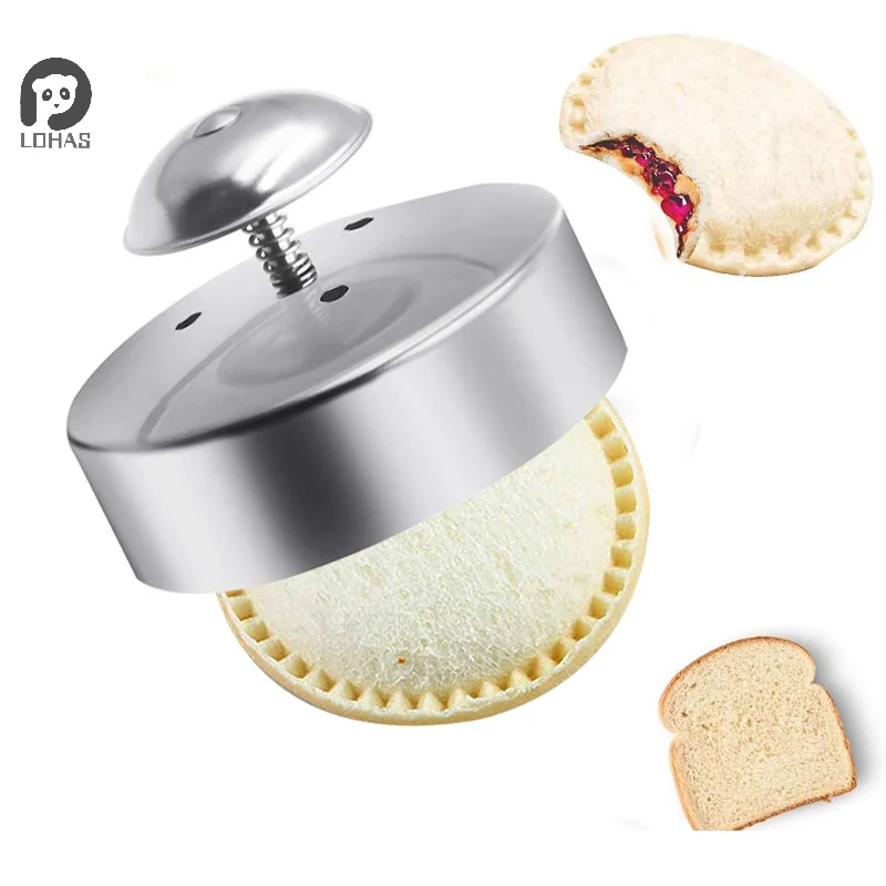 Sandwich Cutter And Sealer For Kids Stainless Steel Round Sandwich Maker Pastry Cookies Mold For Hamburgers Baking Bento Tools