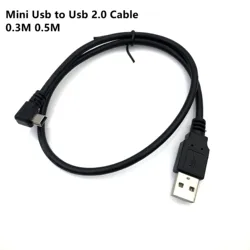 USB 2.0 Male to Mini USB UP Down Left Right Angled 90 Degree Cable 0.25m 0.5m  for Camera MP4 Tablet