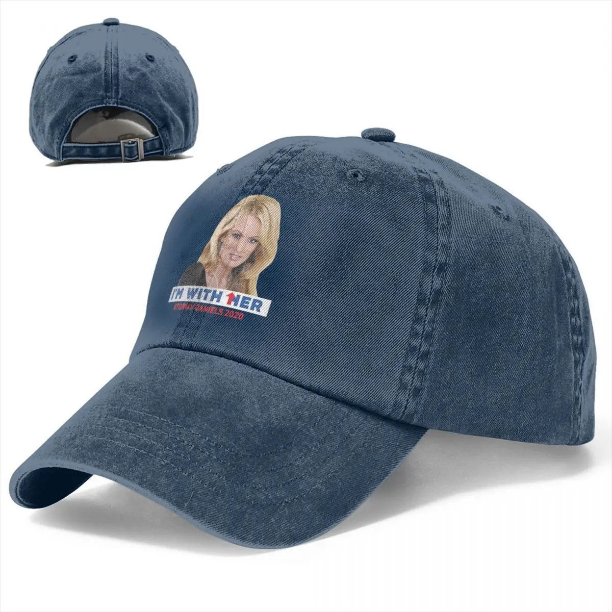 I'm With Her Stormy Daniels Unisex Baseball Caps Distressed Washed Caps Hat Vintage Outdoor Summer Adjustable Snapback Hat