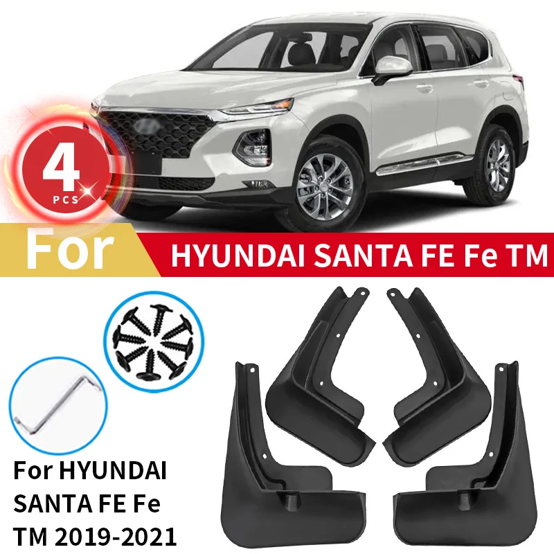 Mudguards For Hyundai Santa Fe TM Mud Flaps 2019 2020 2021 2022 2023 Splash Guards Fender MudFlaps Front Rear Car Accessories