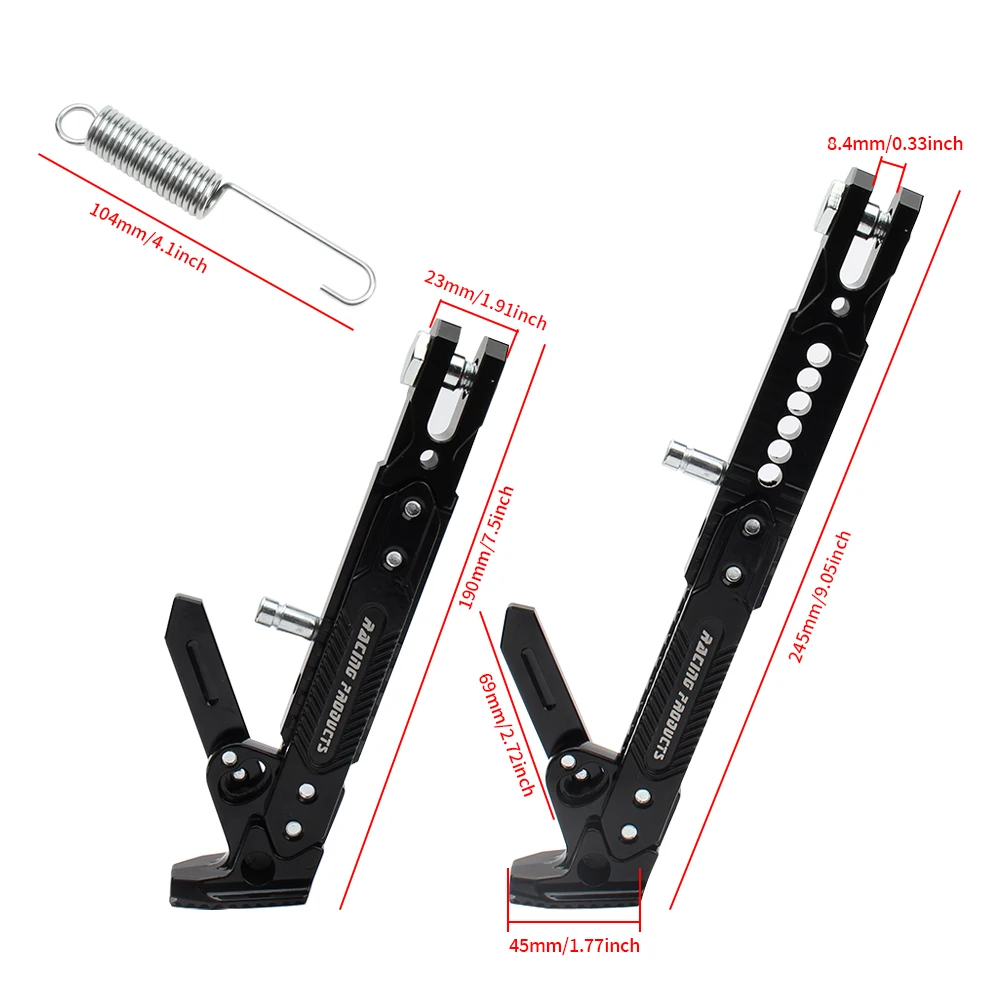 Motorcycle Kickstand Parking Kick Stand Bracket Foot Side Supportor Crutch Holder Dirt Bike Motorbike Universal Tripod Alloy image 3