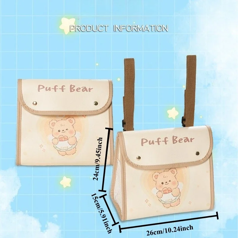 Bolsa de armazenamento para motocicleta, bolsa universal para pendurar no guidão, triciclo elétrico, bolsa de armazenamento de couro à prova d'água, 1 peça