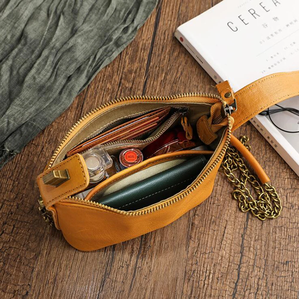 Promotion Genuine Leather Ladies Handbags Purse Fashion Women Shoulder Bags Vintage Solid Color Cow Leather Female Crossbody Sac