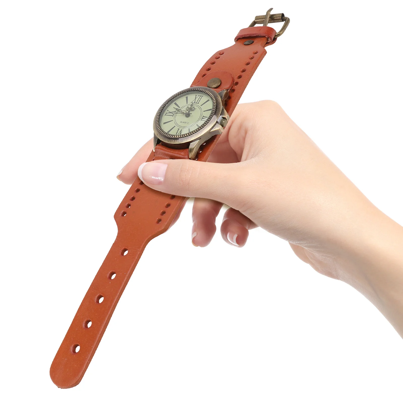 

1Pcs Retro Style Bracelet Quartz Wrist Watch Vintage Roman Fashionable Elegant Soft Comfortable Women Christmas Birthday