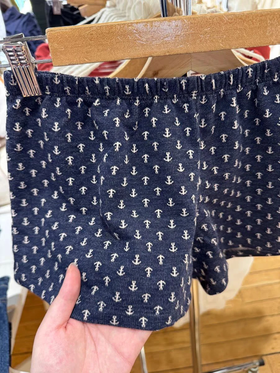 Pantaloncini dritti con stampa geometrica Donna Estate Nuovi pantaloncini sportivi elastici a vita alta blu scuro Pantaloni corti da casa in cotone vintage casual Y2k