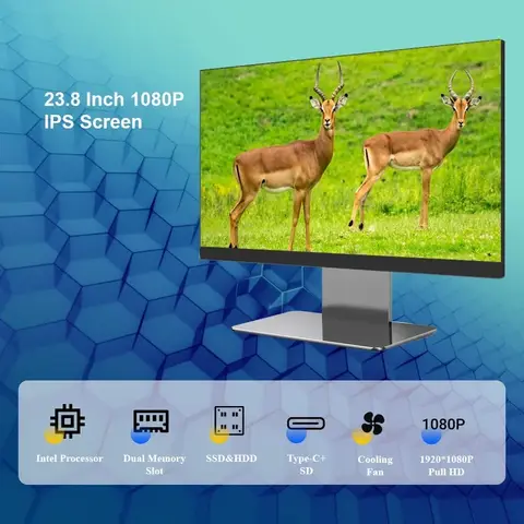 코어 I3 I5 I7 비즈니스 Aio 저렴한 노트북, 모노블록 데스크탑 컴퓨터 베어본 터치 스크린, 올인원 PC 게이머, 24 인치, 27 인치