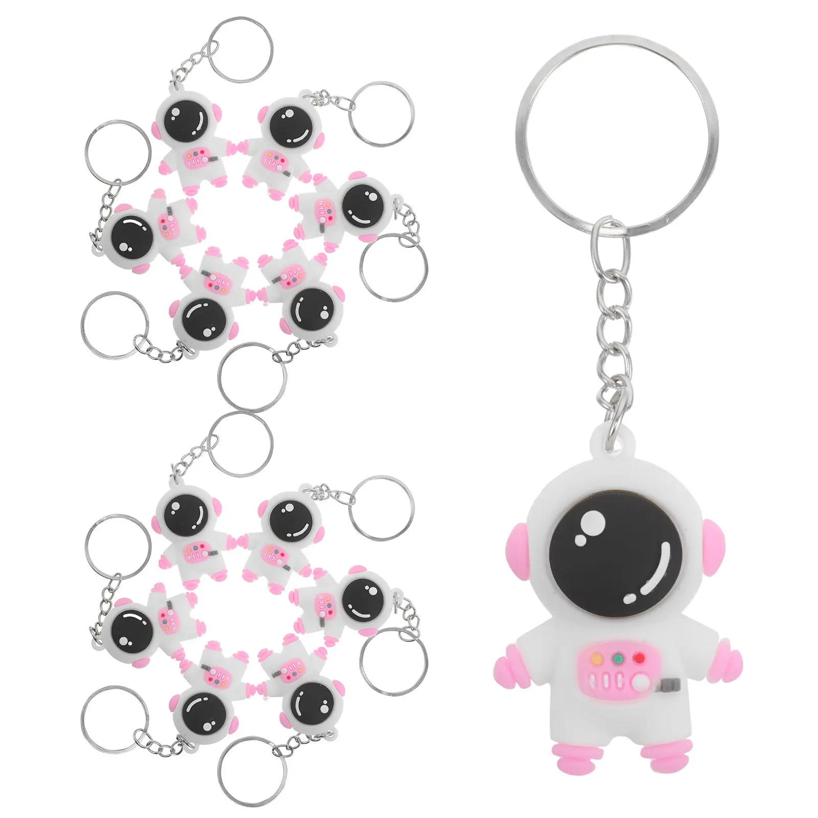 24Pcs Space Keychain Astronaut Charm Cartoon Spaceman Pendant Keyring for Travel Party Decorations Teacher Treasure Prizes Outer