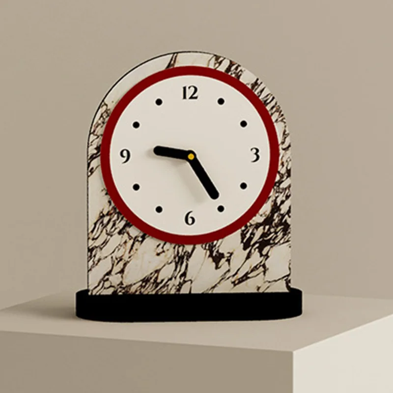 Modern Table Clocks Creative Arch Shape Acrylic Stylish Silent Table Clocks Luxury Simple Desktop Ornament Bedroom Decoration