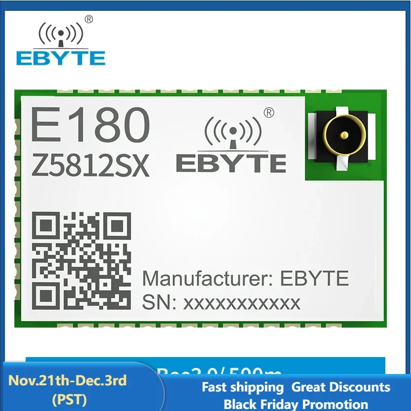 ZIGBEE 3.0 TLSR8258 Module 2.4Ghz Wireless Transceiver Receiver 12dBm 500m E180-Z5812SX EBYTE High Performance Stamp Hole PCB