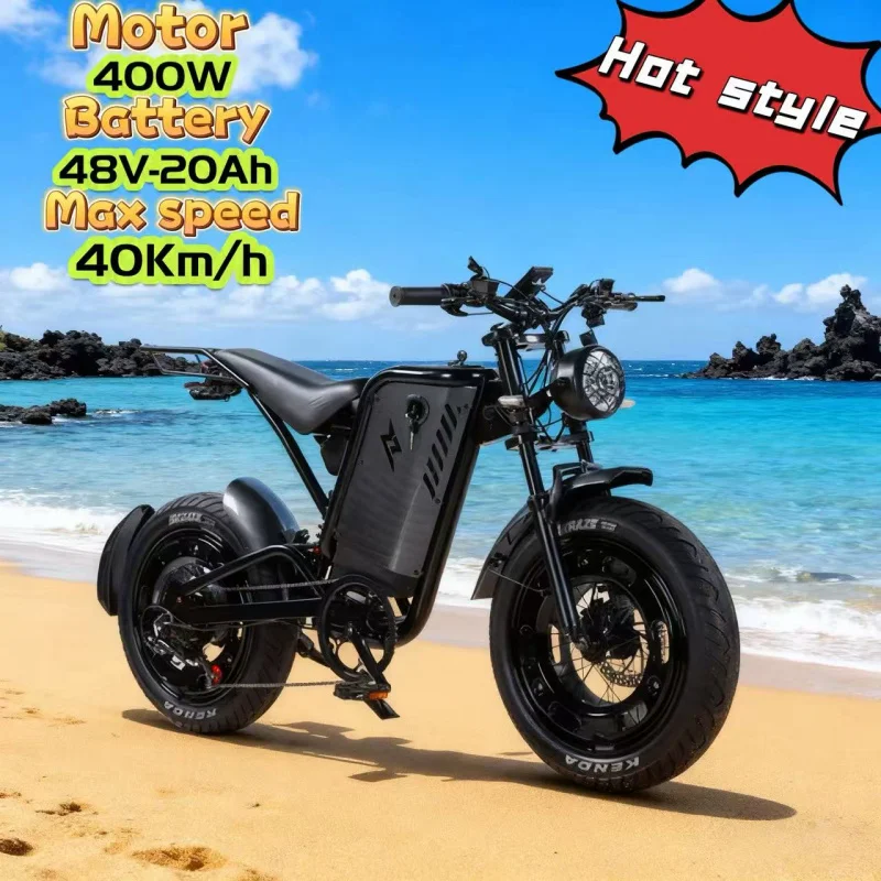 

20-inch fat tire E-Bike retro off-road mountain electric bicycle built-in 400W brushless motor electric bicycle 48V20AH battery