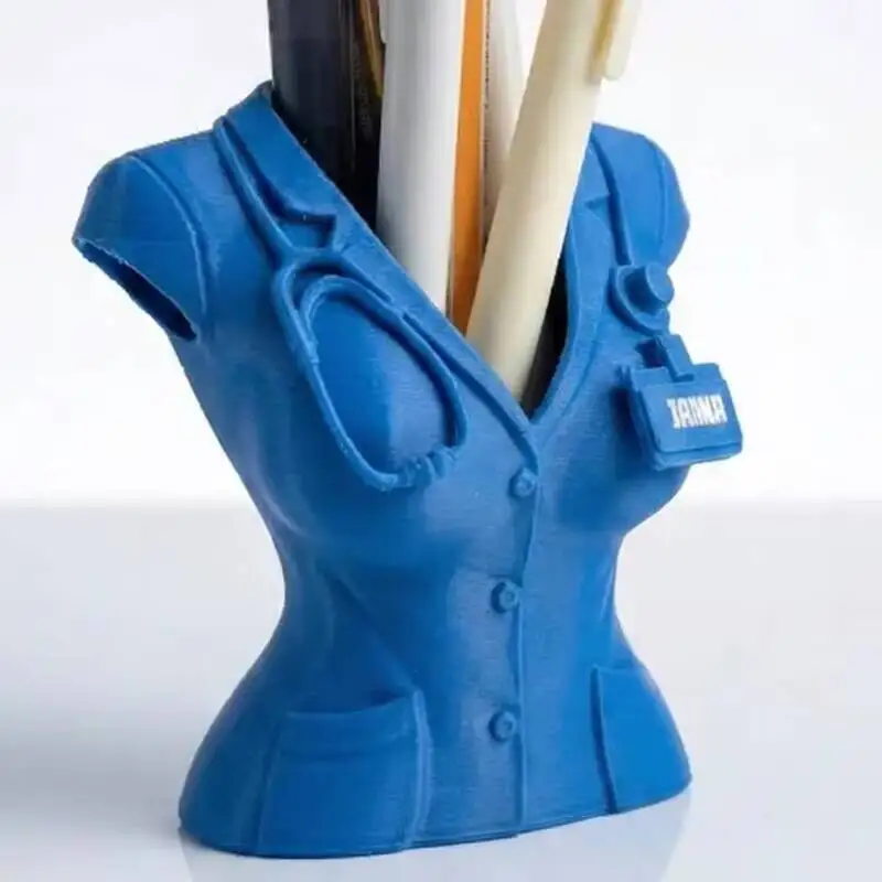 3D Printed Medical Staff Pen Holder Doctor Nurse Figurine Desktop Organizer Creative Storage Box Office Home Decoration Gift view 2