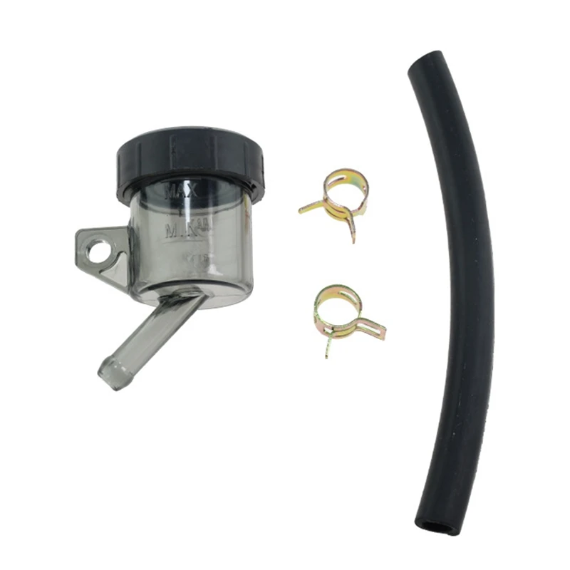 Universal Motorcycle Brake Fluid Tank Reservoir Oil Cup Accessories With Pipe Bracket For BMW Yamaha Honda Suzuki