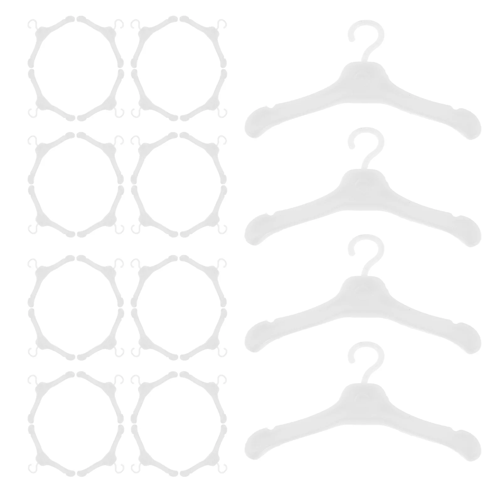 

50Pcs Miniature Clothes Hangers Plastic Wardrobe Organizer Rack for Dollhouse Clothing Display Storage Plastic Hangers