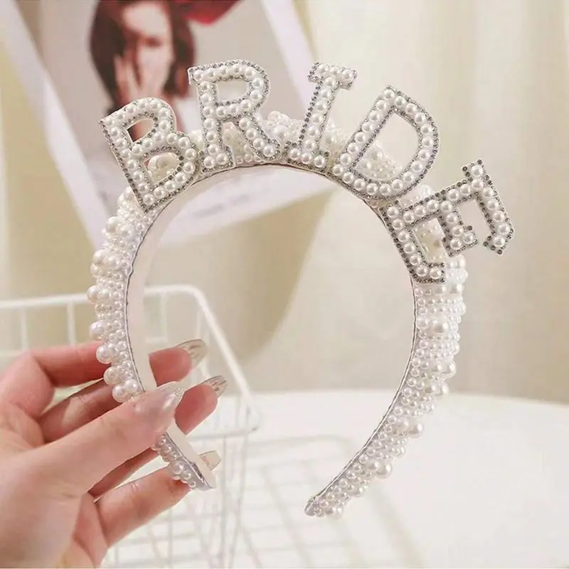1 Stück künstliche weiße Perle mit breitem Rand und Diamant-Stirnband für Damen, geeignet für