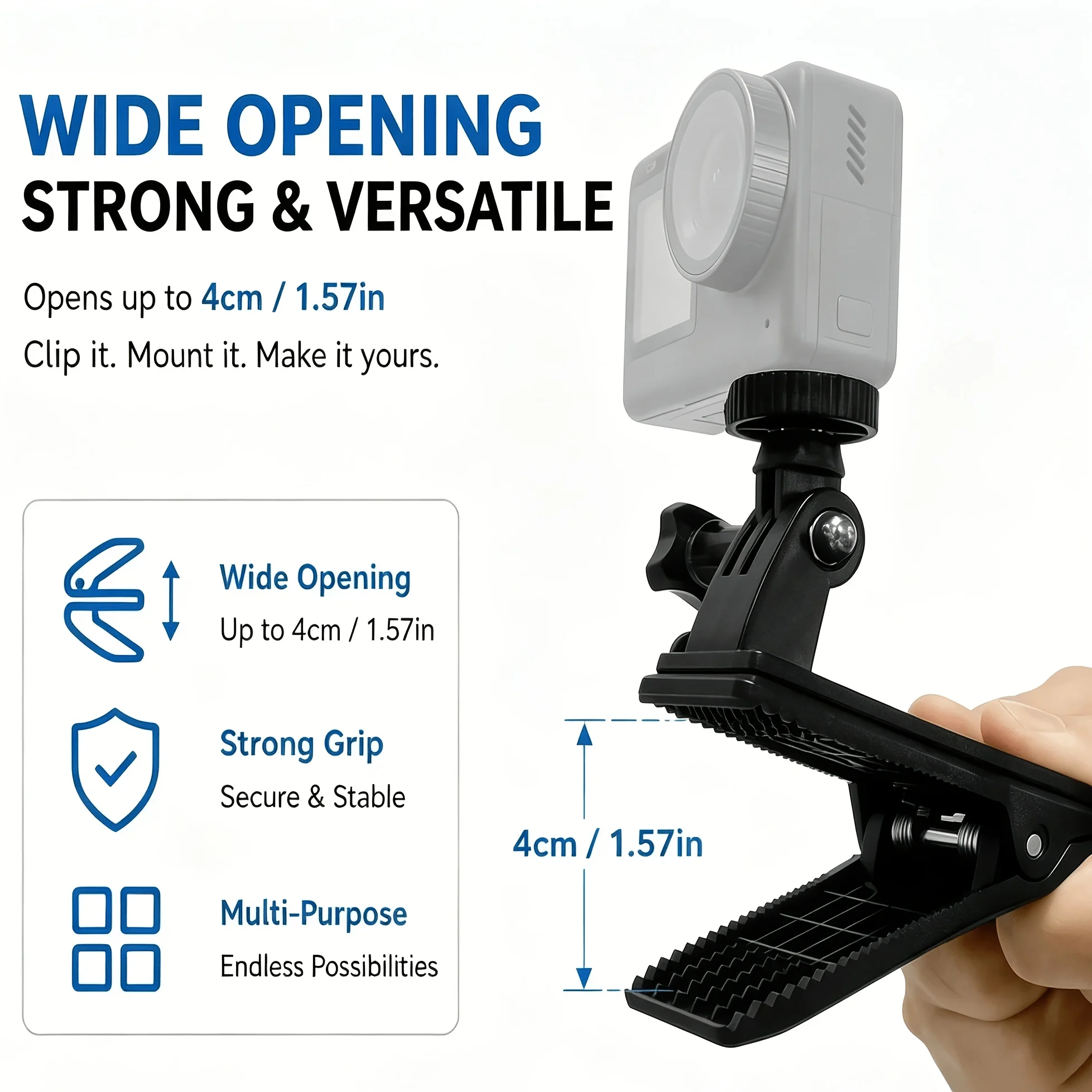 360° Adjustable Car Sun Visor Mount, Deal for Dashcam Recording, Hiking, Cycling,compatible with iPhone GoPro Insta AKASO DJI