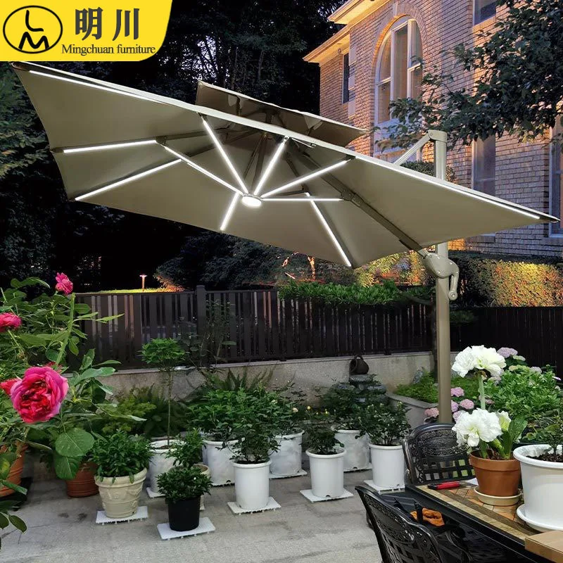 Direct Sales Of Large Outdoor Sun Umbrellas, Large Water Tank Sun Umbrellas, Square Roman Umbrellas, 3-meter Courtyard Side Stan