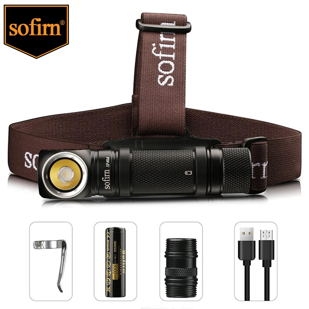 Sofirn SP40A TIR Óptica Recarregável LED Farol LH351D 1200lm 18650 Farol 18350 Ângulo Lanterna com Cauda Magnética