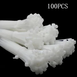100Pcs 3x80mm 100mm 120mm 150mm 200mm 4x300mm Nylon Plastic Cable Ties Self-Locking Long Wide Extra Large Zip Ties White