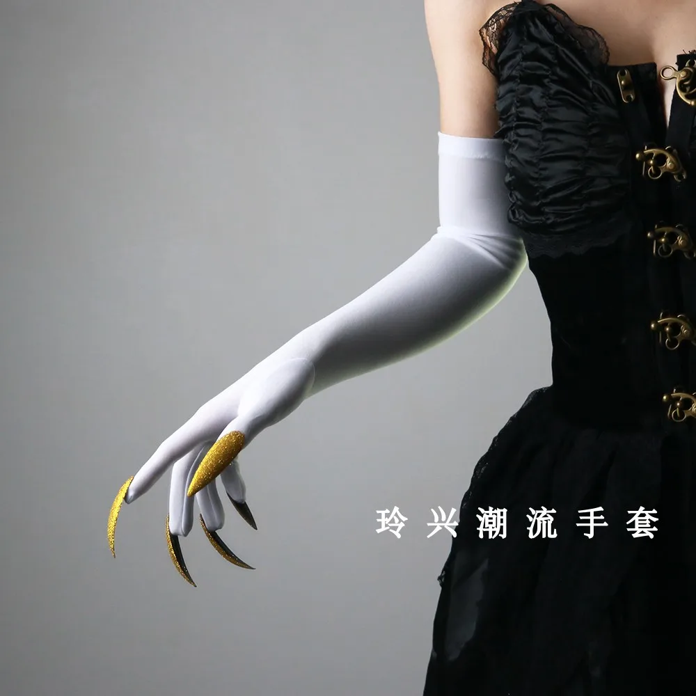 Nagelhandschuhe, lange Geisterkrallen, schwarz-grün, Dämon, Halloween-Party, Cosplay, Kleidung, Accessoires, Requisiten, Hexe, Gothic, elastisch, dehnbar – Detail 25