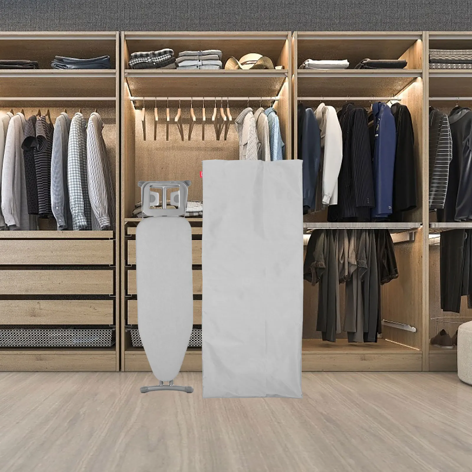 

Folding Ironing Board Bag 125x40cm Gray Heat Resistant Storage Cloth Cover Reusable Waterproof Sunproof Home