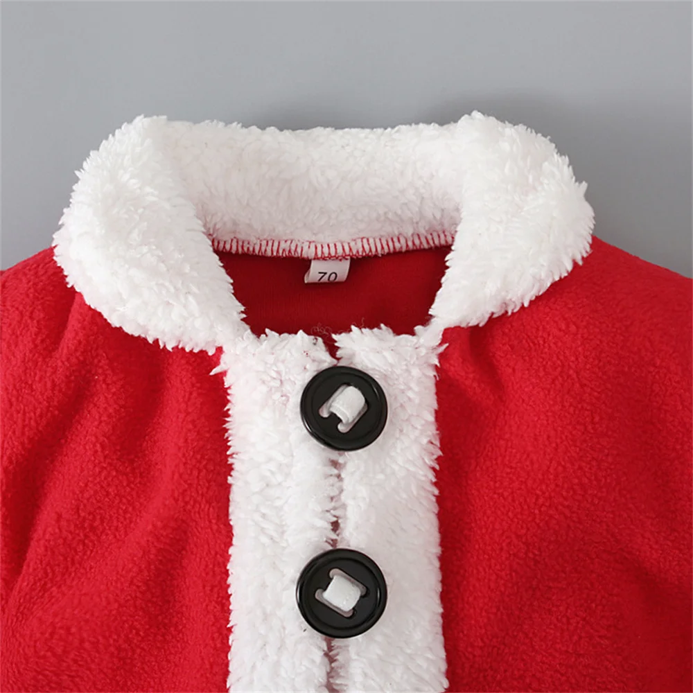 Baby Christmas Outfits Toddler Boy Girl Santa Claus Costume Long Sleeve Top Pants Hat and Sock Suit Xmas Newborn Baby Clothing