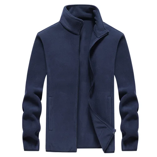 Imagen 1 del producto Chaqueta de senderismo de lana de invierno cortavientos para hombre ropa deportiva forro de lana abrigo cálido grueso para hombre abrigo de talla grande