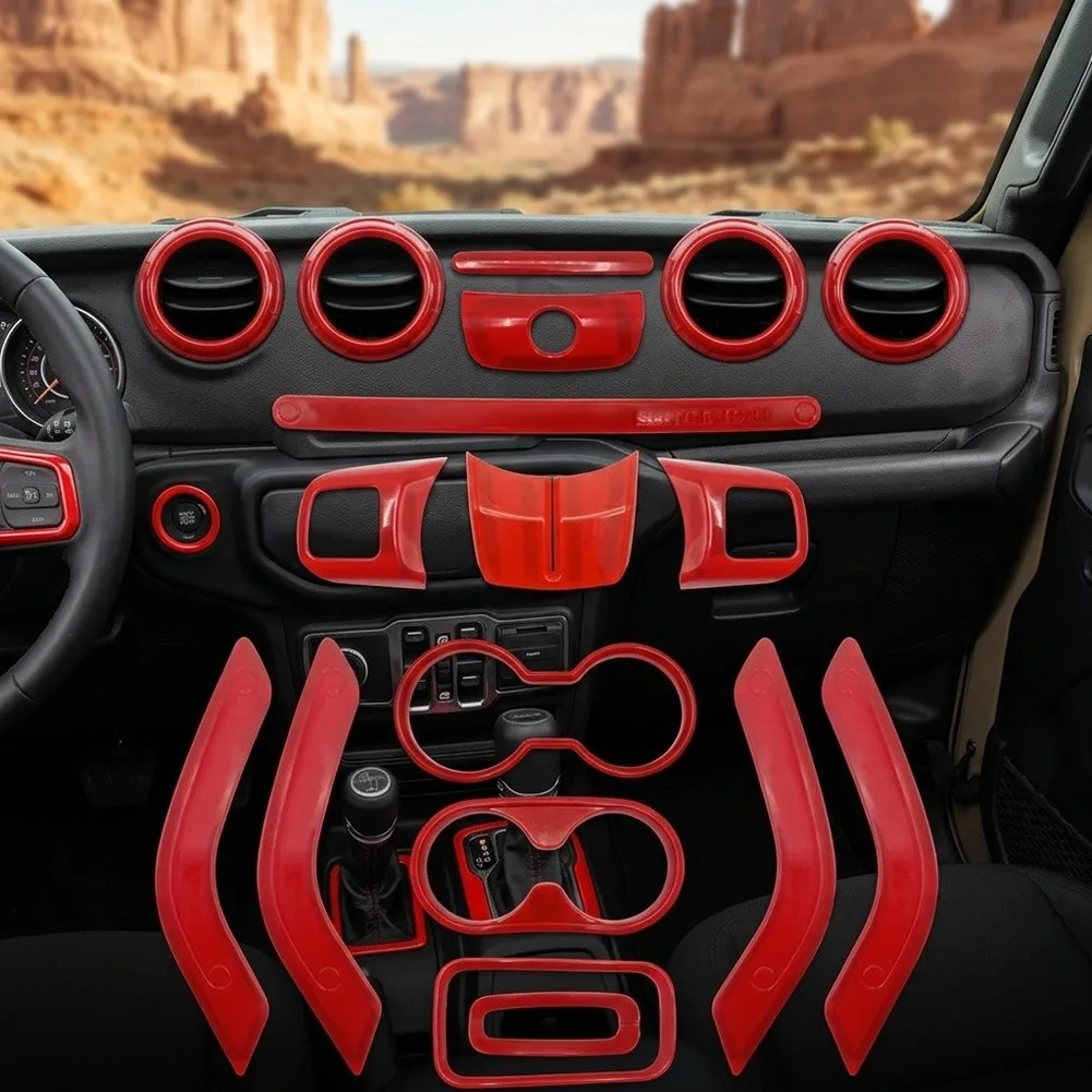 For Jeep For Wrangler For JK For JKU 2011-2017 Interior Trim Decoration Accessories for Central Control Area ABS Construction