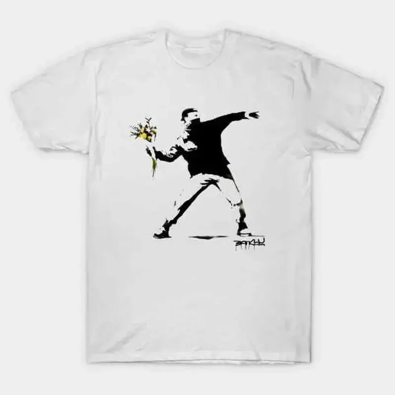 BANKSY Flower Thrower T Shirt S 5XL Fast Shipping
