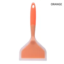 Transparent Bicolour Silicone Wide Mouth Frying Spatula Translucent Tamago Yaki Spatula Kitchen Utensils Silicone Spatula