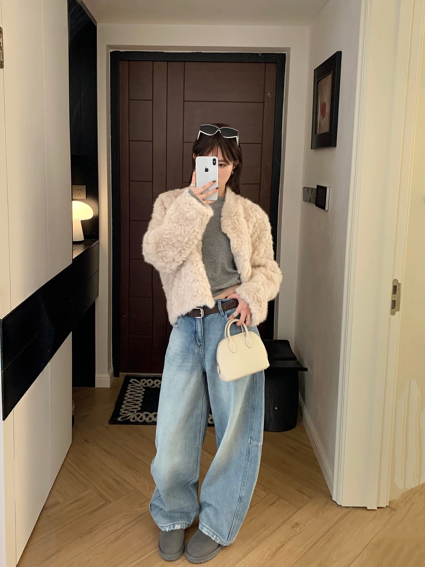 

Белые утепленные джинсы с высокой талией и флисовой подкладкой, синие, зимние, женские, повседневные, из хлопка, с эффектом похудения, длинные брюки