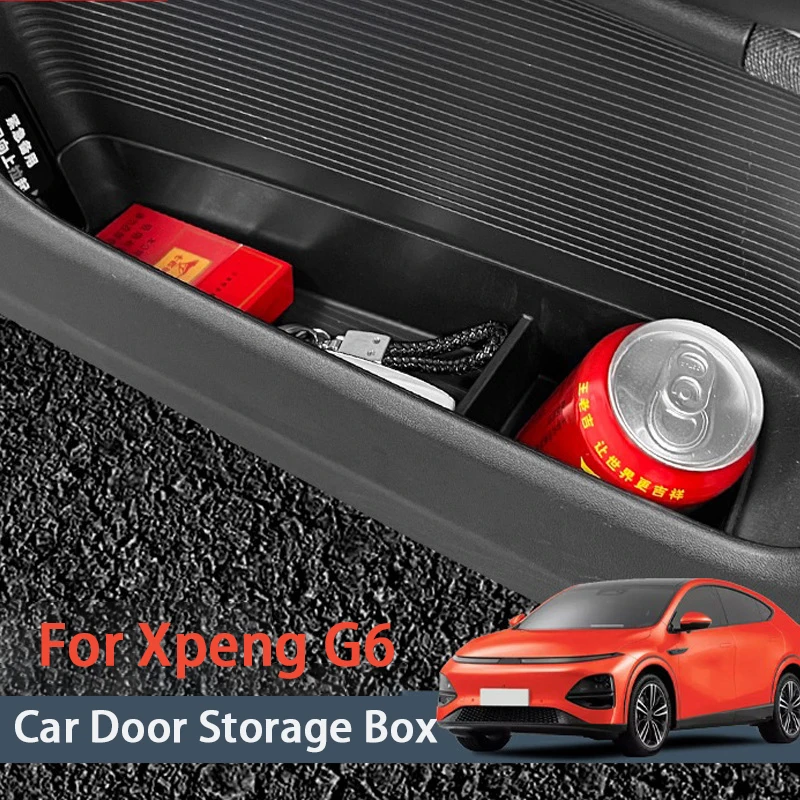 

For Xiaopeng Xpeng G6 2023-2025 Car Door Storage Box TPE Car Door Slot Organizer Car Storage Interior Modification Accessories