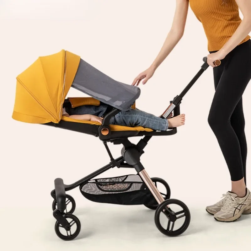 Raise The Backrest Second Baby Strollers, Two-way Out High Landscape Baby Carriage , Baby Trolley, Children's Travel Pushchair