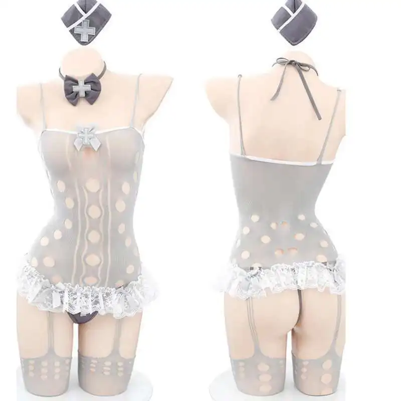 Robe d'infirmière Sexy, Lingerie, bas, uniformes, Mini trou, Design, sens, boîte de nuit érotique, dos nu, mode, charme transparent, 634H