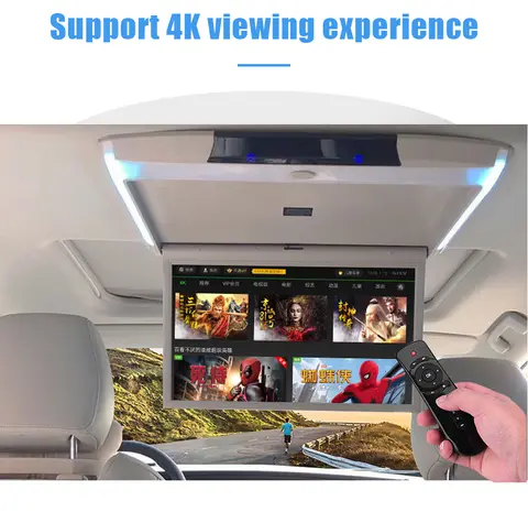 Automobile Monitor Android Car Video Playes 1080P Multimedia HD Ceiling TV Mirror Link Roof Mount Display Bluetooth Wifi FM HDMI