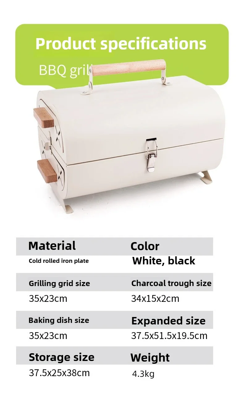 Barbecue Oven Household Grill Portable Outdoor Camping Non-smoking Grill Barbecue Cooking Appliances Double Sided Available view 6