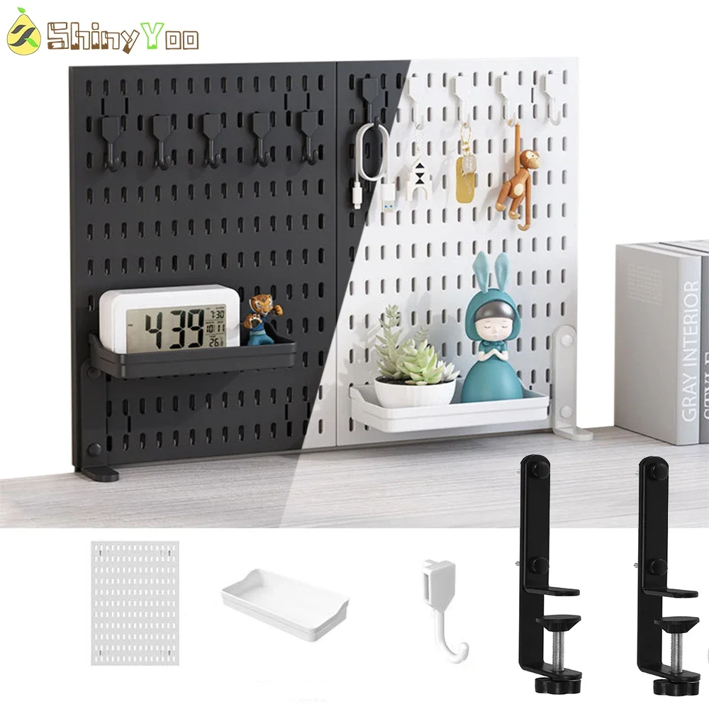 

Pegboard Combination Kit Desk Peg board with Plastic Shelf Baskets Organizer for Display Home Pegboards Accessories Modular