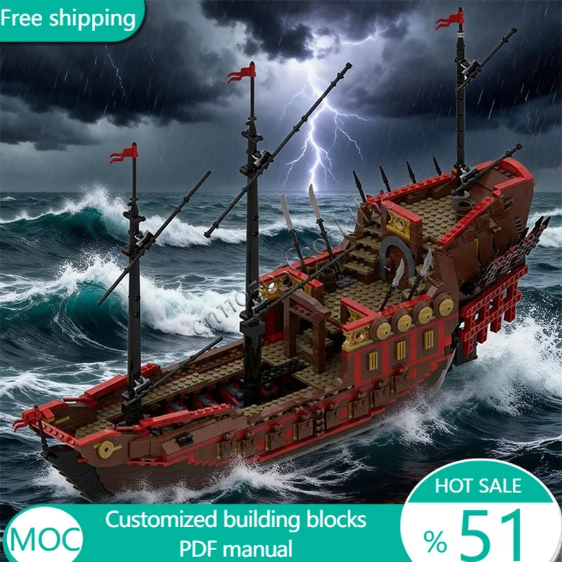 

1692PCS Famous Movie Caribbed Pirates MOC Modular Empress Sailing Ship Model DIY Creative Ideas Child Toys Assembly Puzzle Gifts
