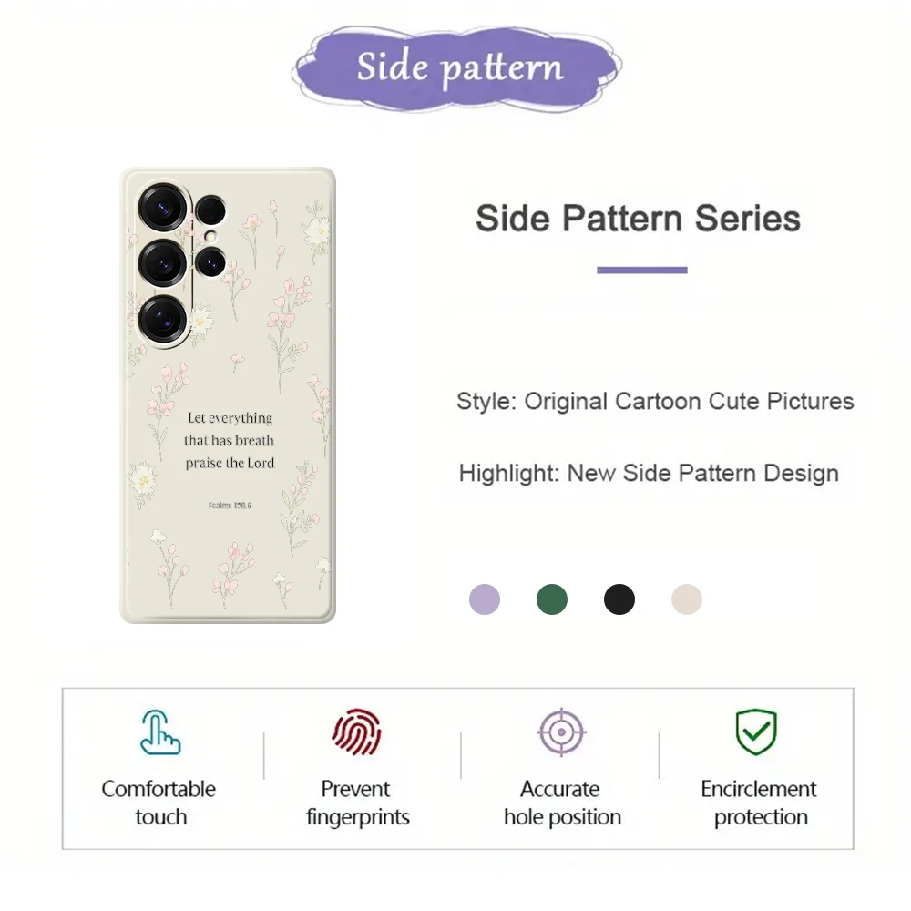 เคสโทรศัพท์ลายดอกไม้สดใสหรูหรา สำหรับ Samsung Galaxy S25 S24 S23 S22 S21 S20 Ultra Plus S10Plus S24FE S23FE S22FE S21FE  แบบนิ่ม