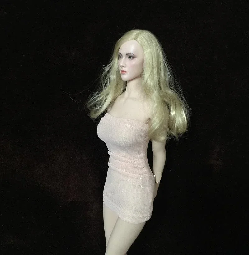 1/6 Scale Female Soldier Slim Off Shoulder See-through Dress Hot Stuff Clothes Model for 12