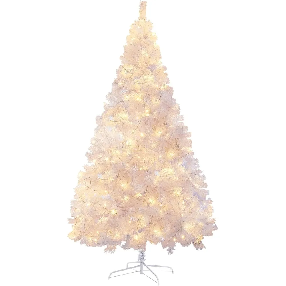 

6FT Christmas Tree, Artificial Christmas Tree with RC 300 LEDs Warm White & Multicolored String Lights(NOT Pre-Strung)