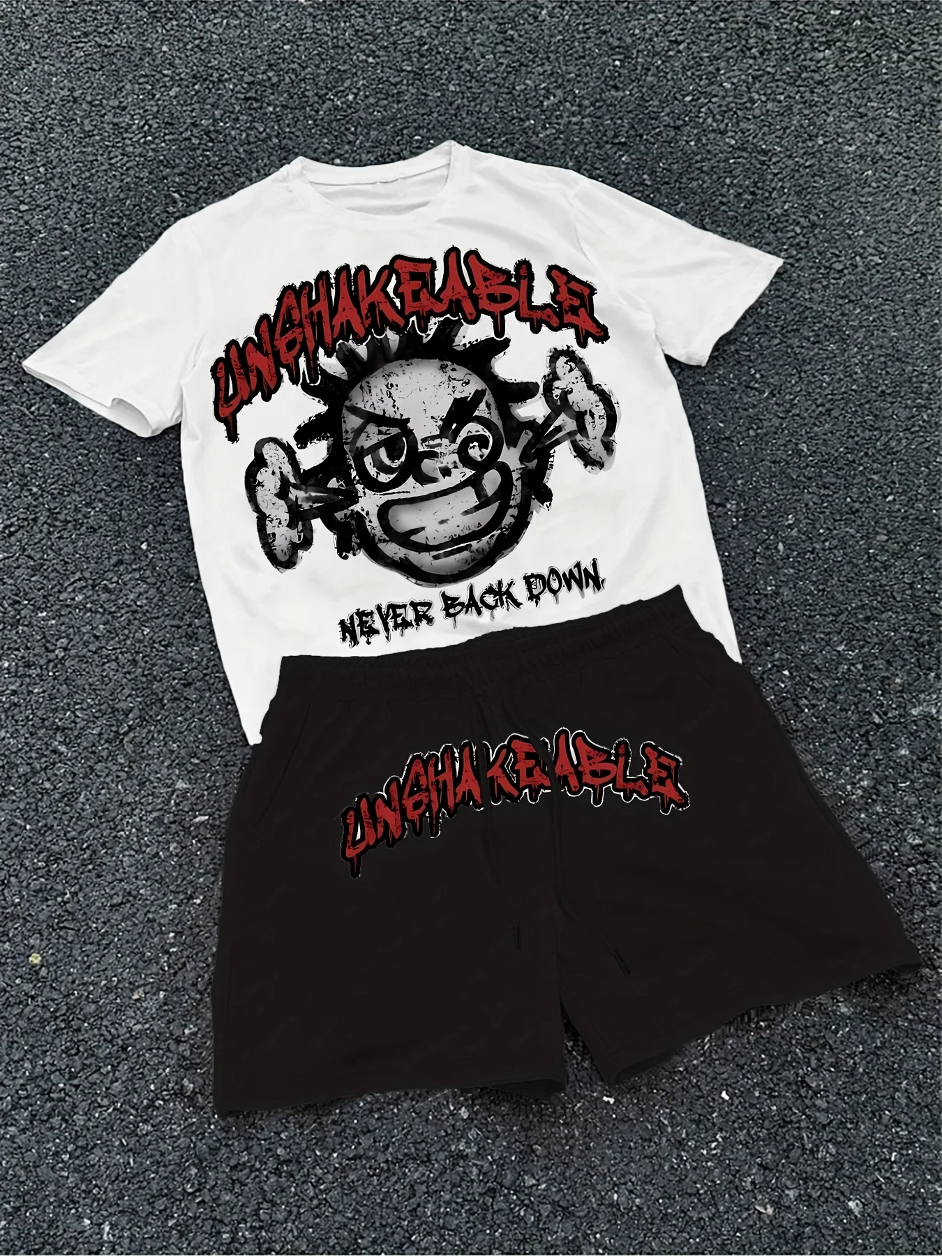 

The new men's set for summer 2025 is a casual fashionable soft comfortable and breathable 3D cartoon pattern print