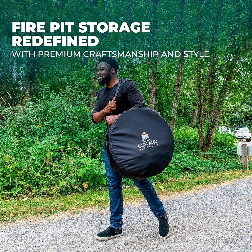 حقيبة حمل ميجا مقاومة للأشعة فوق البنفسجية والطقس لحفرة نار غاز البروبان الخارجية بقطر 24 بوصة، سعة كبيرة لوعاء النار #2