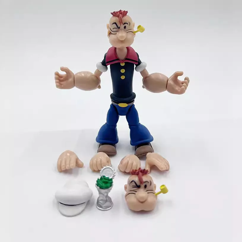 アニメ ポパイ ザ セーラー 6インチ 可動式アクションフィギュア クラシックアニメーション コレクタブルモデルおもちゃ デスクトップオーナメント、誕生日プレゼント