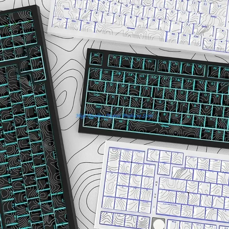 U2JE 135 Transparents lijn originele PBT KeyCaps voorafdruk Backlits Dye Sublimatie Keycap voor mechanische toetsenborden