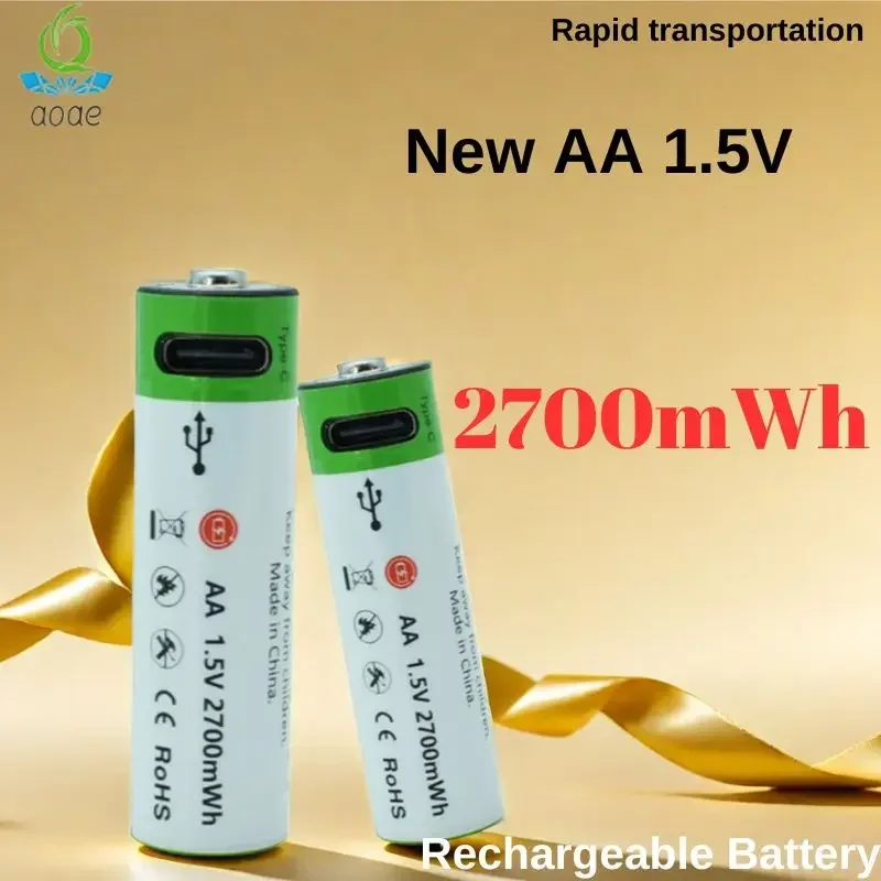 

AA 2700mWh 1.5V USB rechargeable li-ion battery for remote control mouse small fan Electric toy pilha recarregavel aa