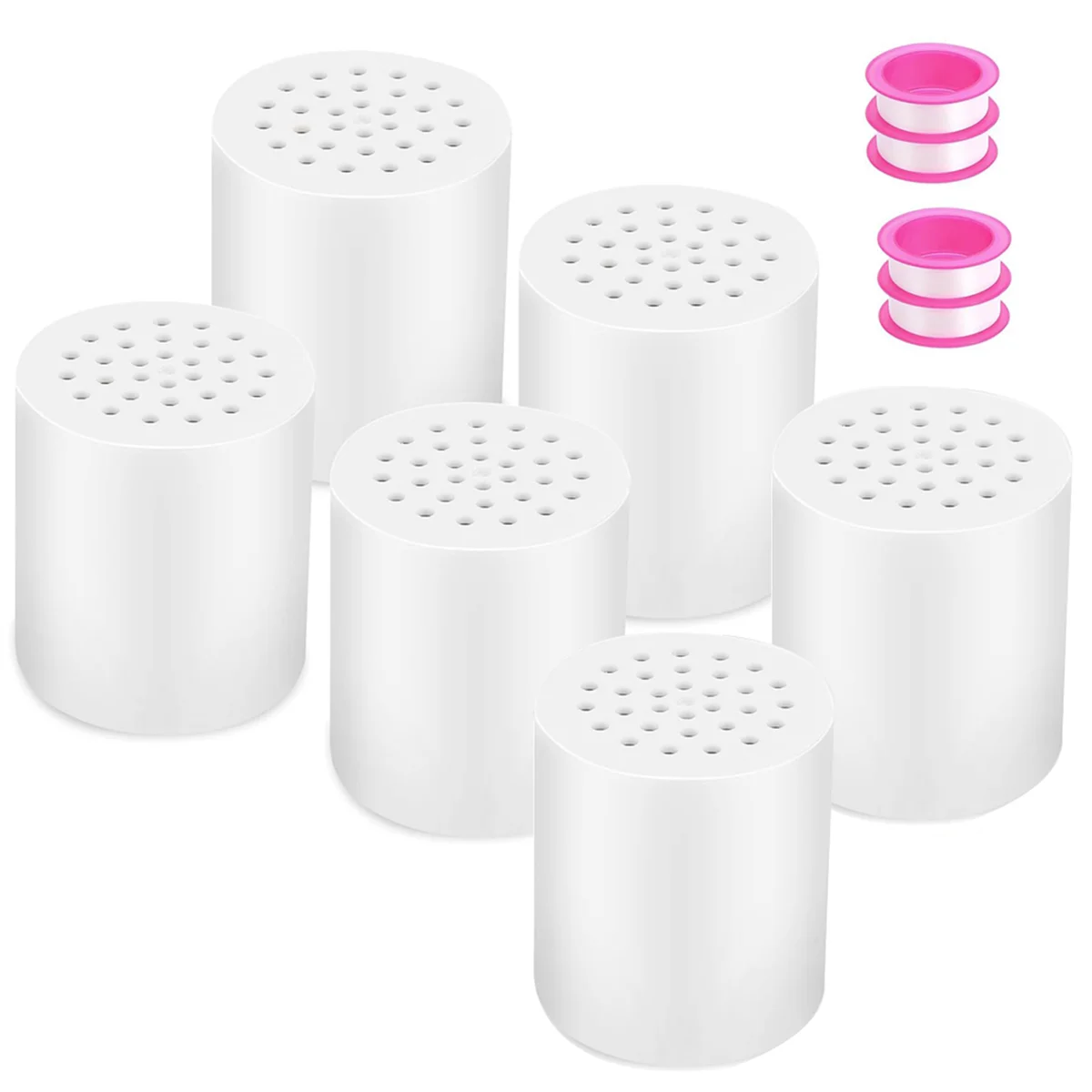 ABFA 20 Stage Shower Filter Replacement Cartridge, Shower Heads Filter Refill for Hard Water Purifier Remove Chlorine 6PACK