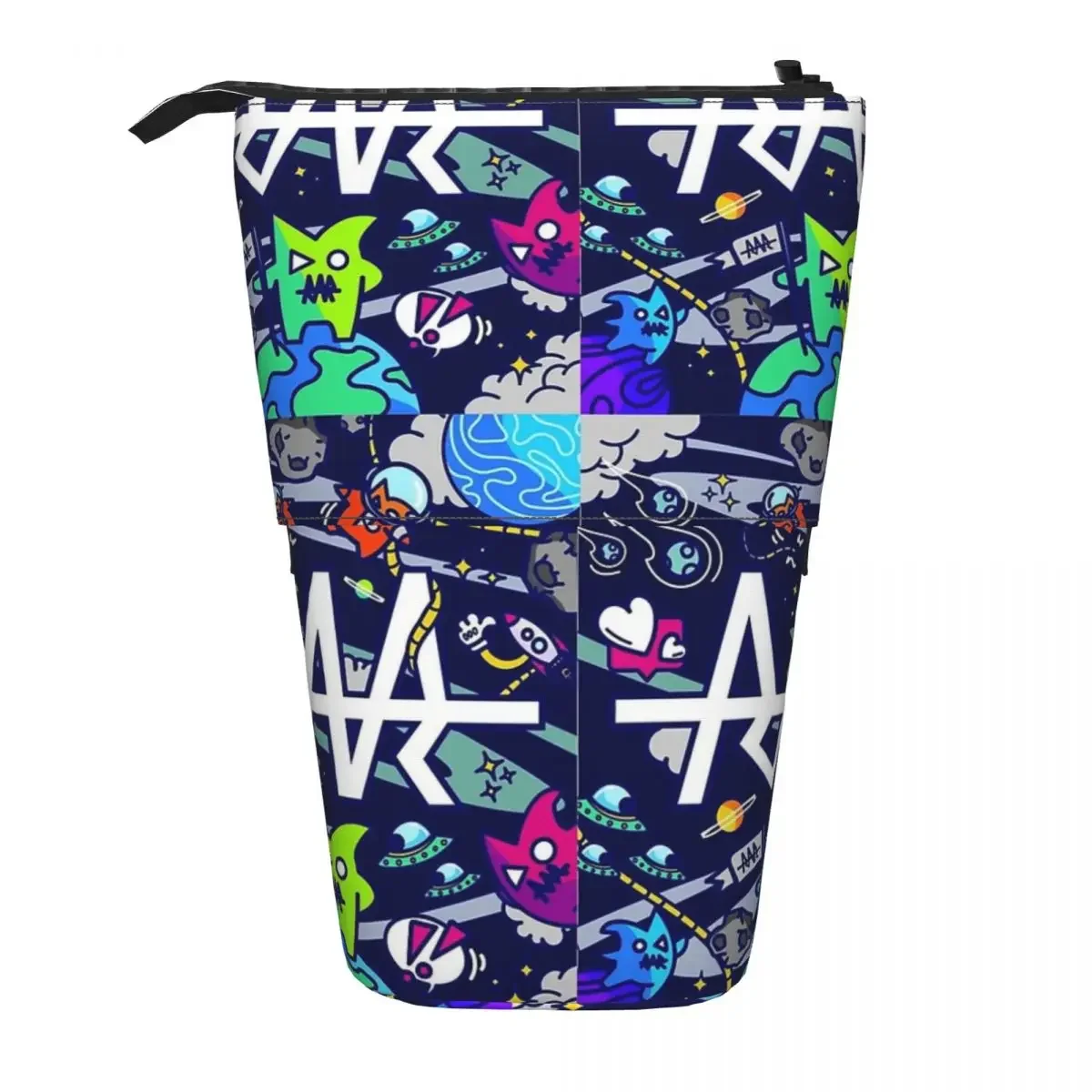 Team RAR Space Monsters Reversible Pencil Case for Kids School Pen Box Pencil Bag Stationery Supplies Pen Holder Bag