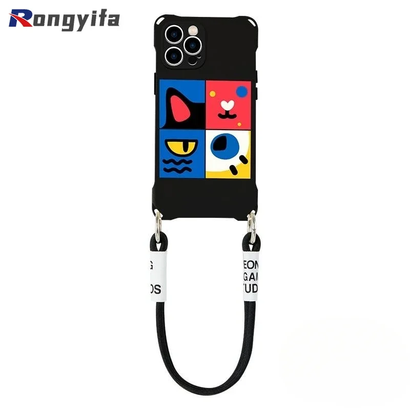 Voor Honor X7C 200 Smart 200 X9A X9B X9 X8 100 90 Lite 80 70 60 Pro Plus SE 30 Magic 6 5 4 Lite Telefoon Case Puzzel Kat Strap Cover