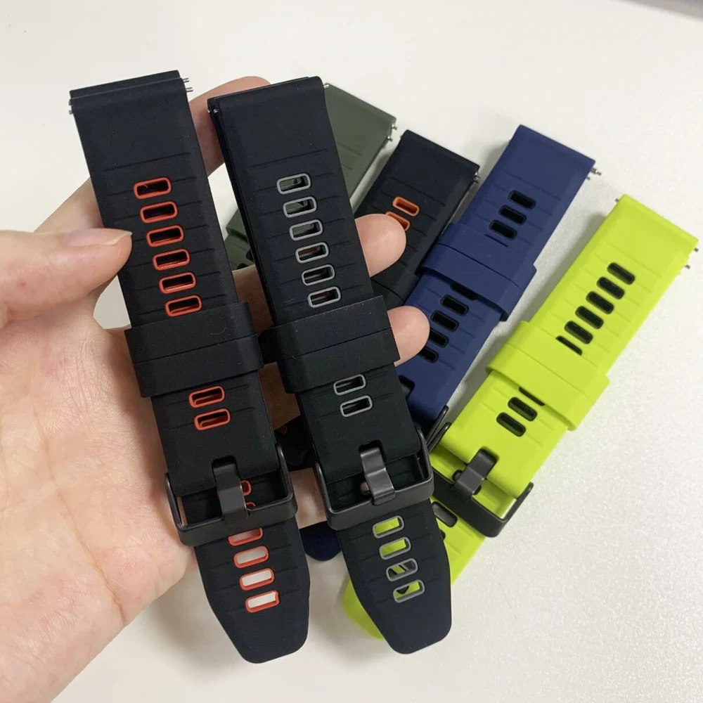 22 مللي متر حزام سيليكون ل AMAZFIT BALANCE 2/BIP 6 5/GTR 4 3 استبدال العصابات المعصم لساعة Xiaomi color2 S4 Sport Mi سوار ساعة