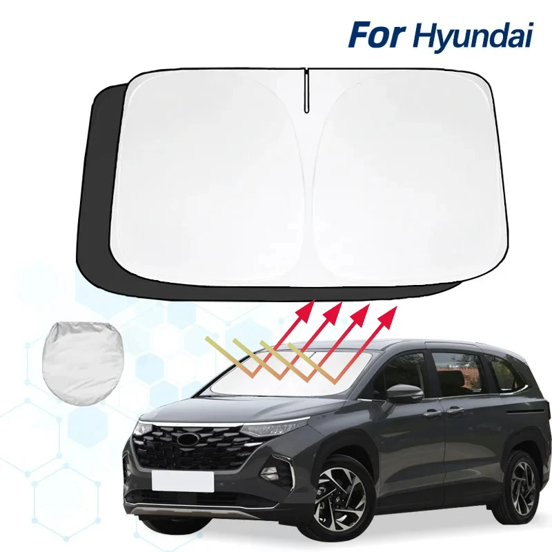 

Windshield Sun Shade For Hyundai Custo Sunshade Sun Visor Protector Foldable Blocks UV Rays Keep Your Car Cooler